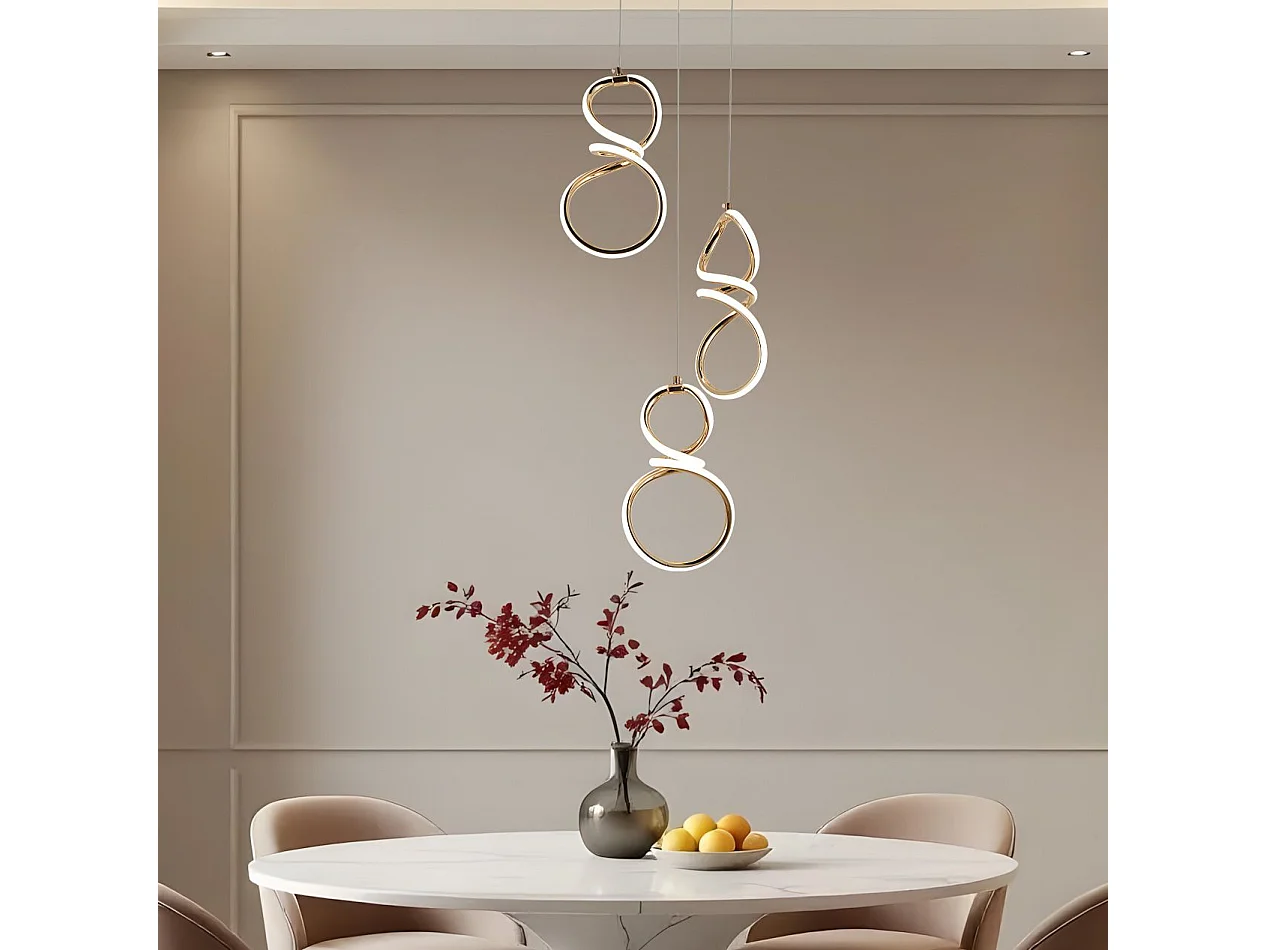 Lampe Suspendue Led Toolight G073-3Cpr Gold