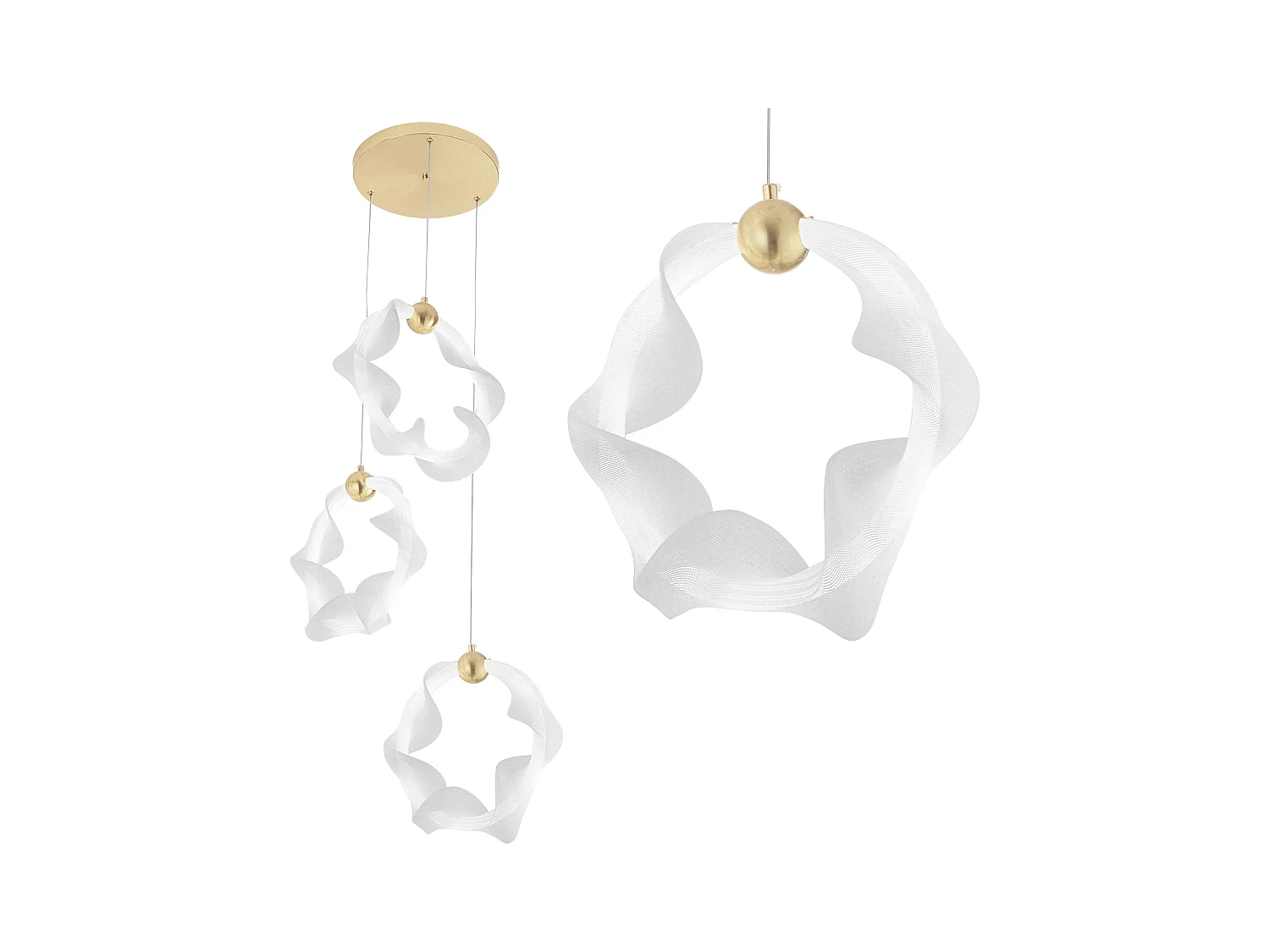 Lampe Suspendue Led Toolight G012-3Cpr White Gold