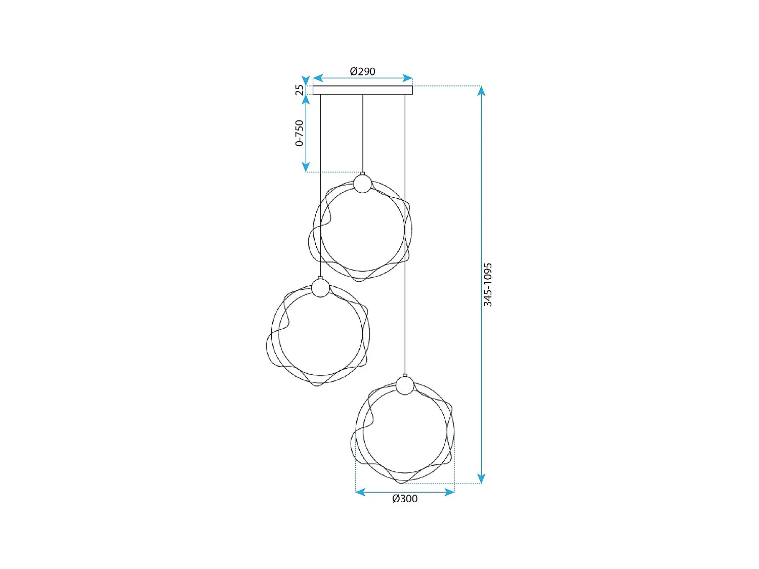 Lampe Suspendue Led Toolight G012-3Cpr White Gold
