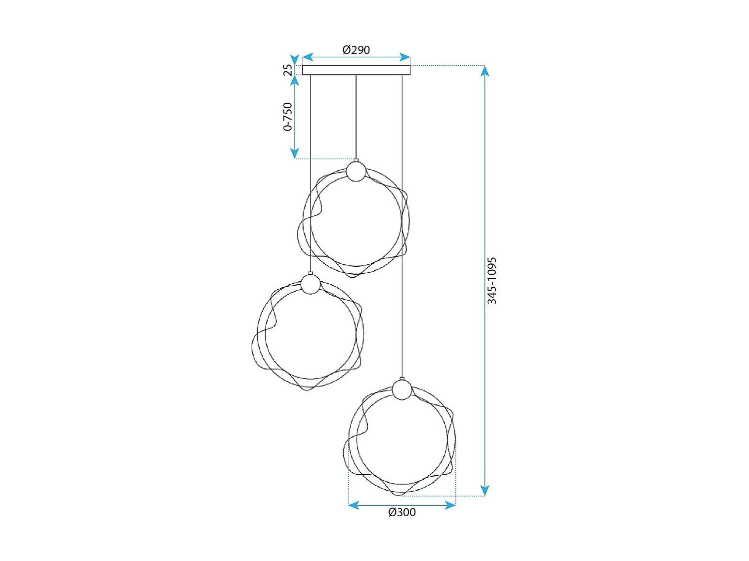 Lampe Suspendue Led Toolight G012-3Cpr White Gold