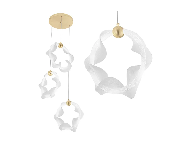 Candeeiro Suspenso Led Toolight G012-3Cpr White Gold