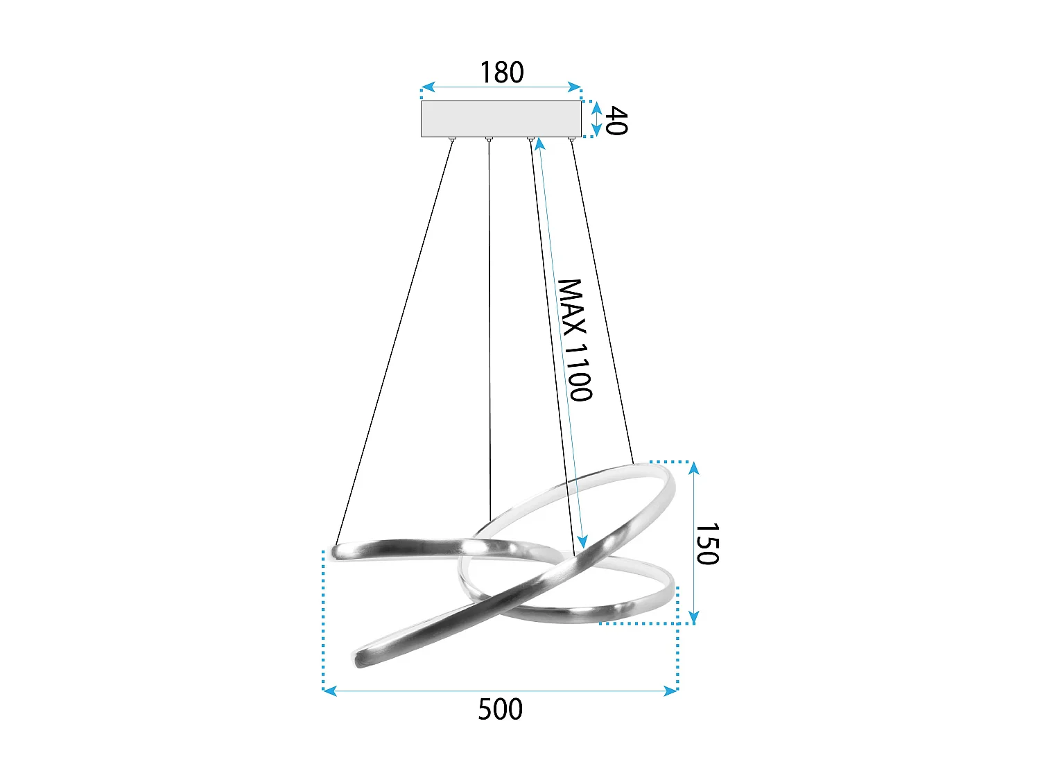 Lampe Suspendue Led Toolight G005-Cp Gold
