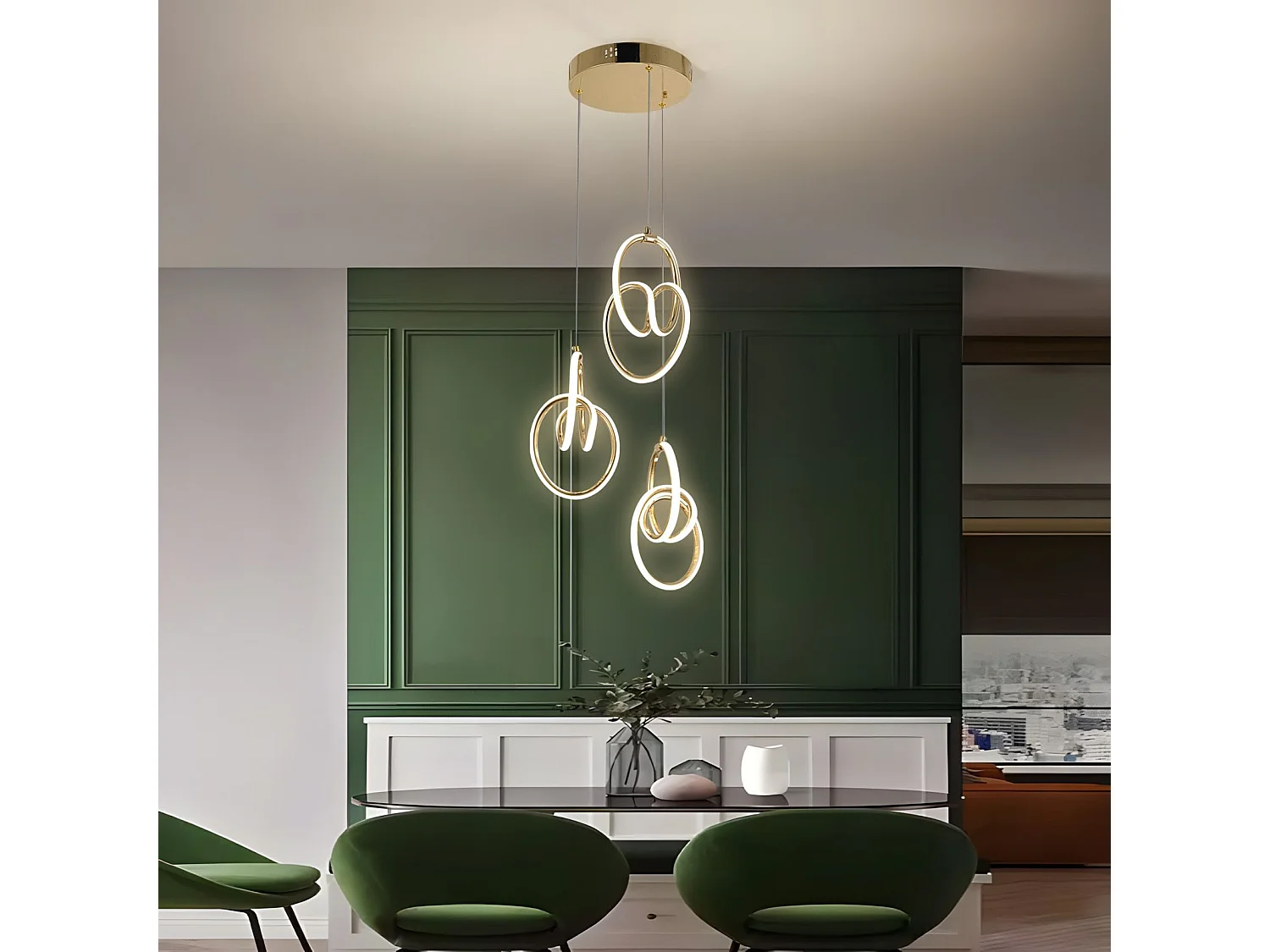 Lampe Suspendue Led Toolight G082-3Cpr Gold