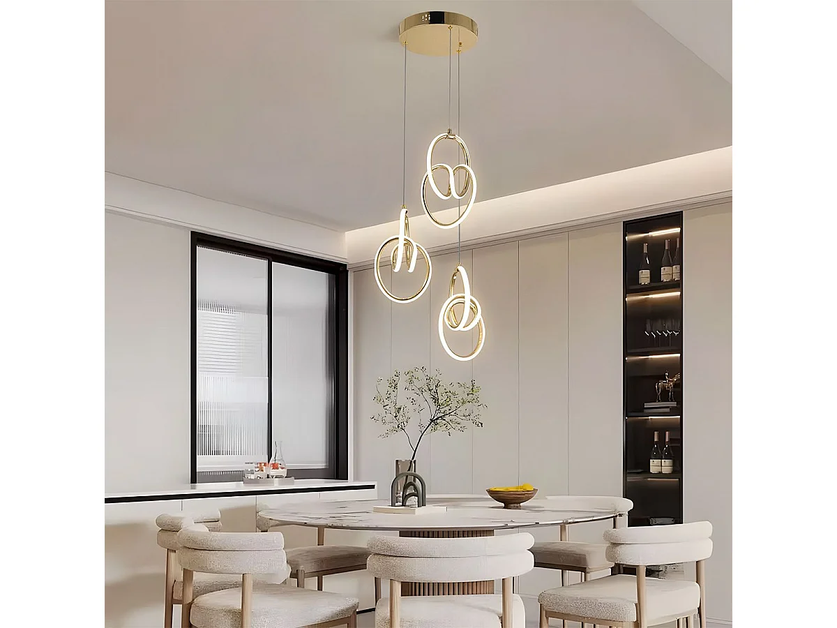 Lampe Suspendue Led Toolight G082-3Cpr Gold