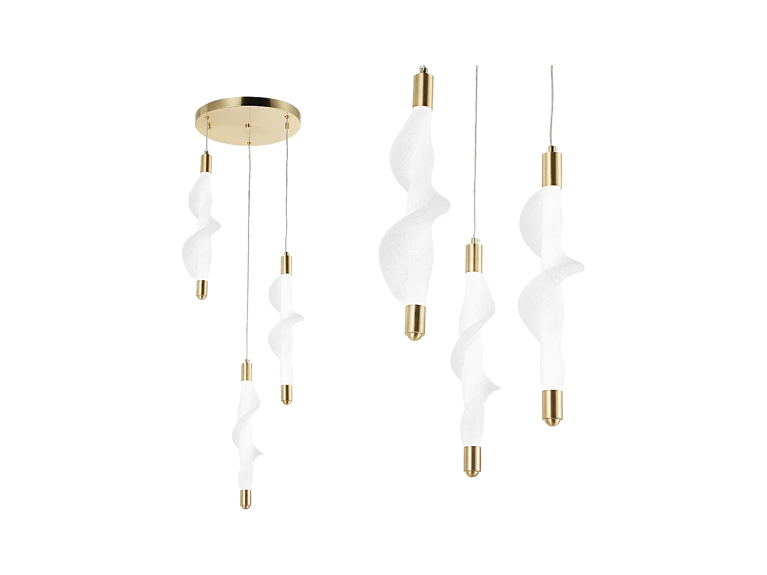 Lampe Suspendue Led Toolight G009-3Cpr White Gold