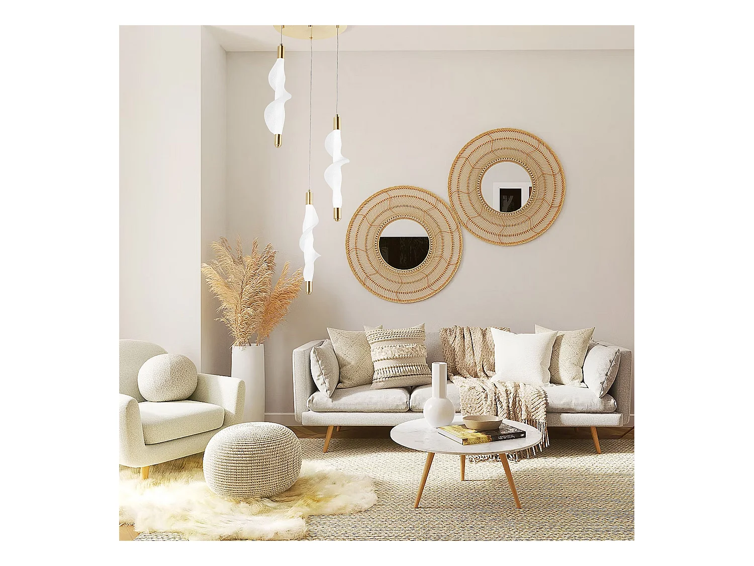 Lampe Suspendue Led Toolight G009-3Cpr White Gold