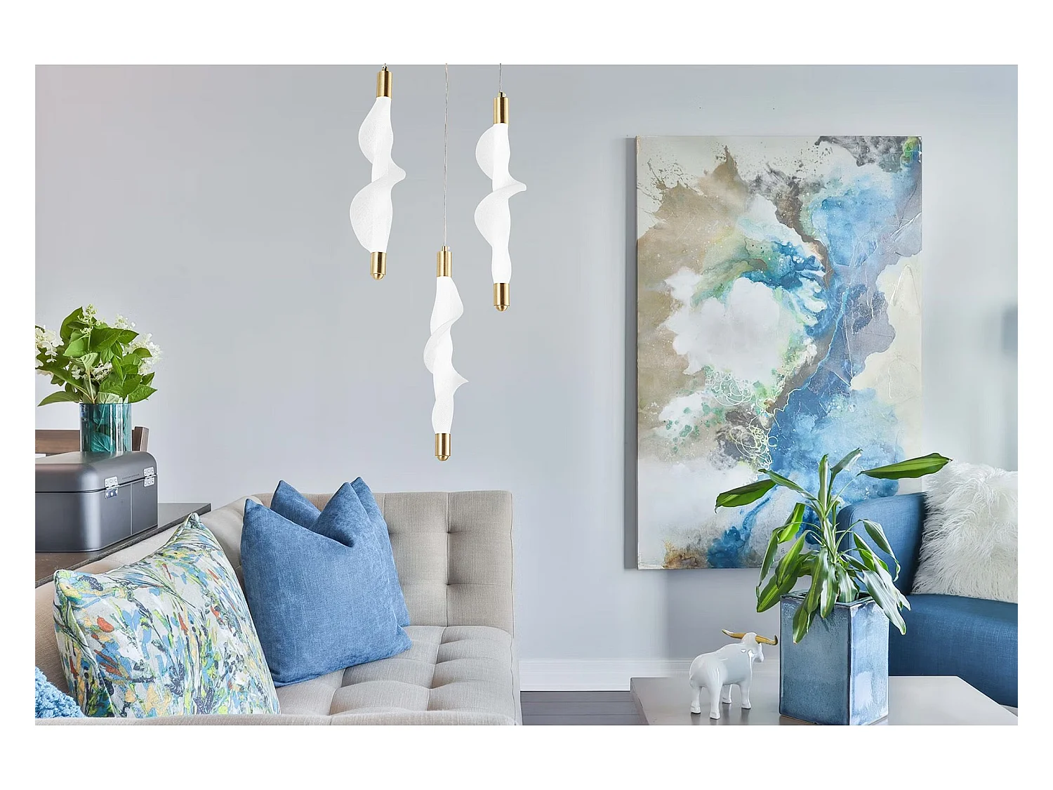 Lampe Suspendue Led Toolight G009-3Cpr White Gold