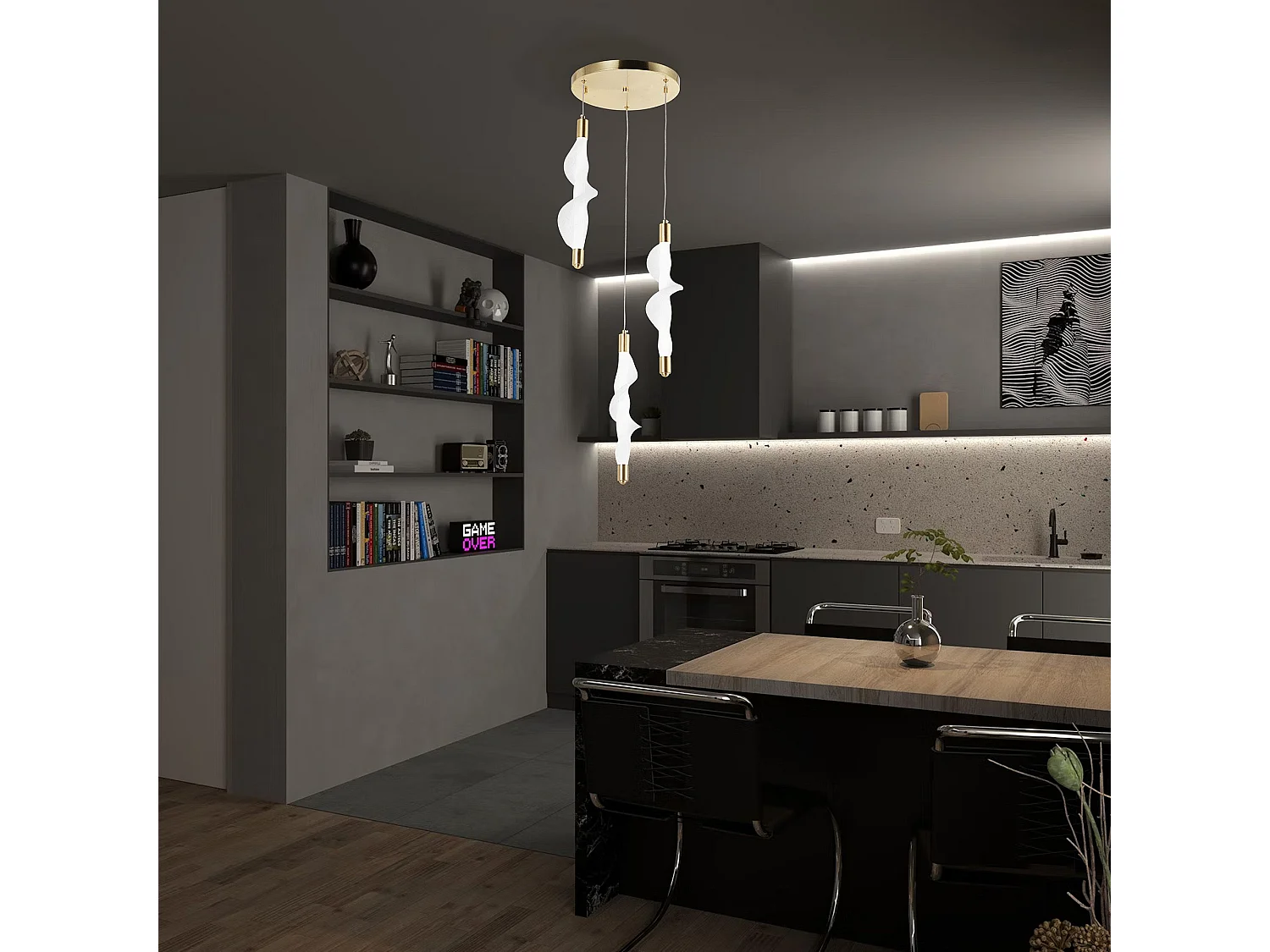 Hängelampe Led Toolight G009-3Cpr White Gold