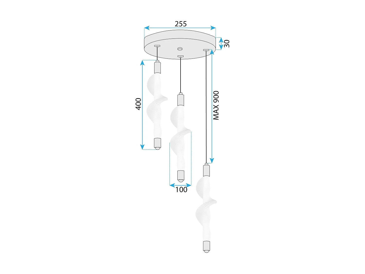 Hängelampe Led Toolight G009-3Cpr White Gold