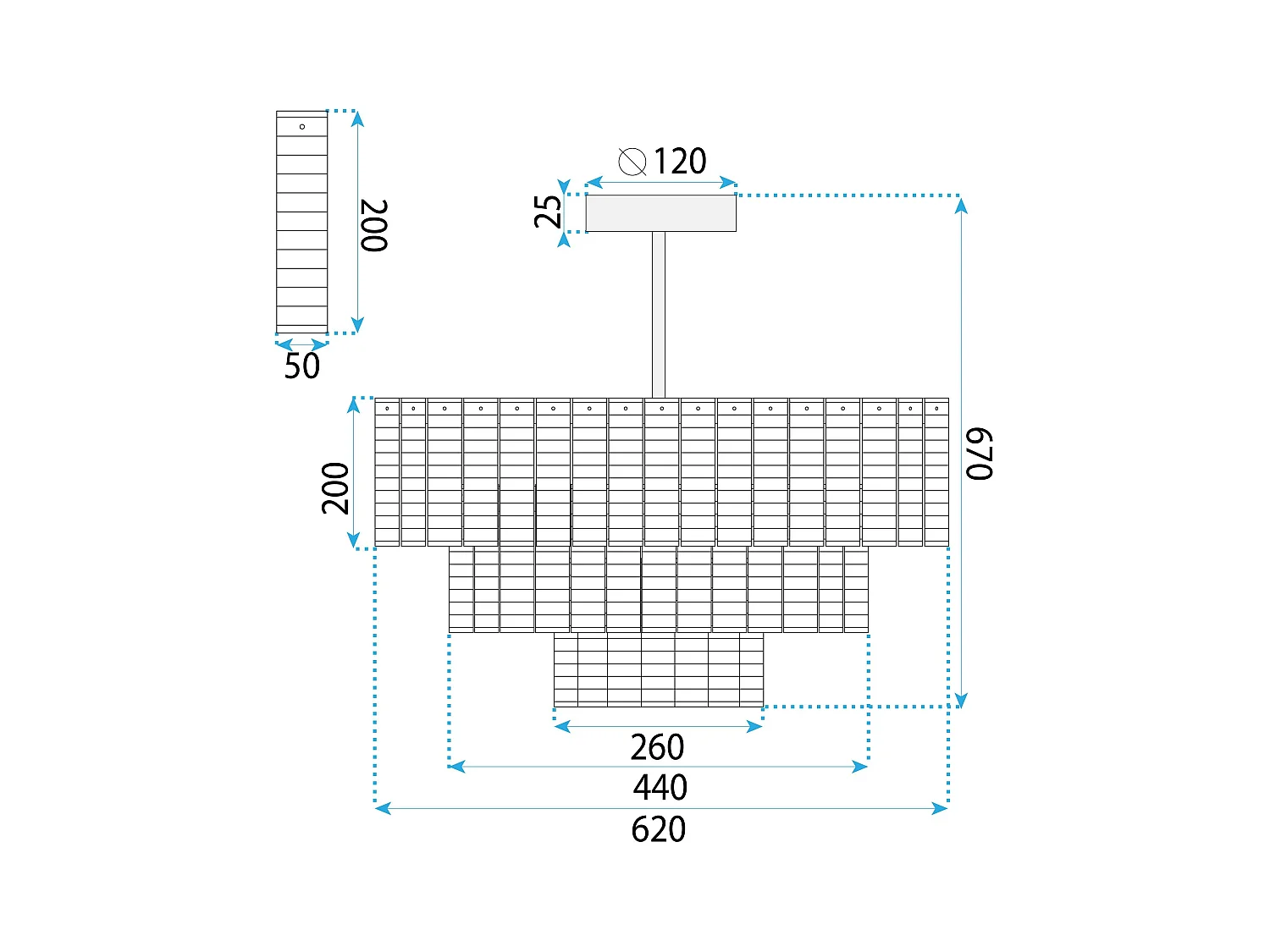 Lampe Suspendue Toolight App1678-8Cp Grey