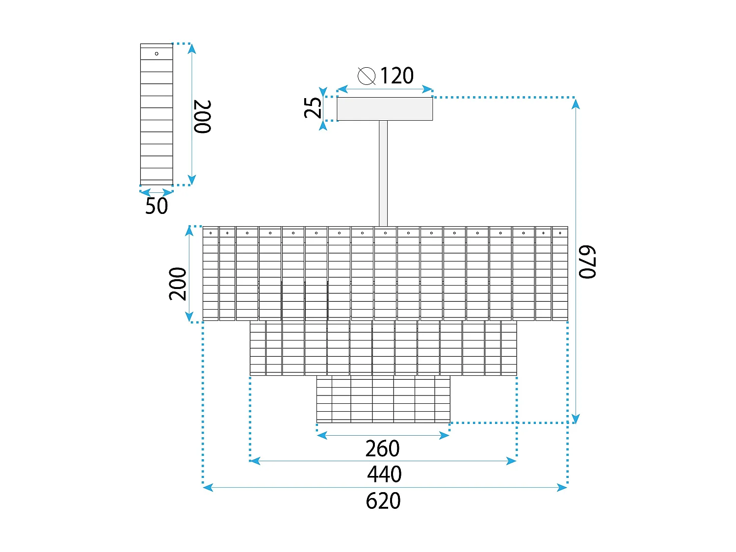 Lampe Suspendue Toolight App1678-8Cp Grey