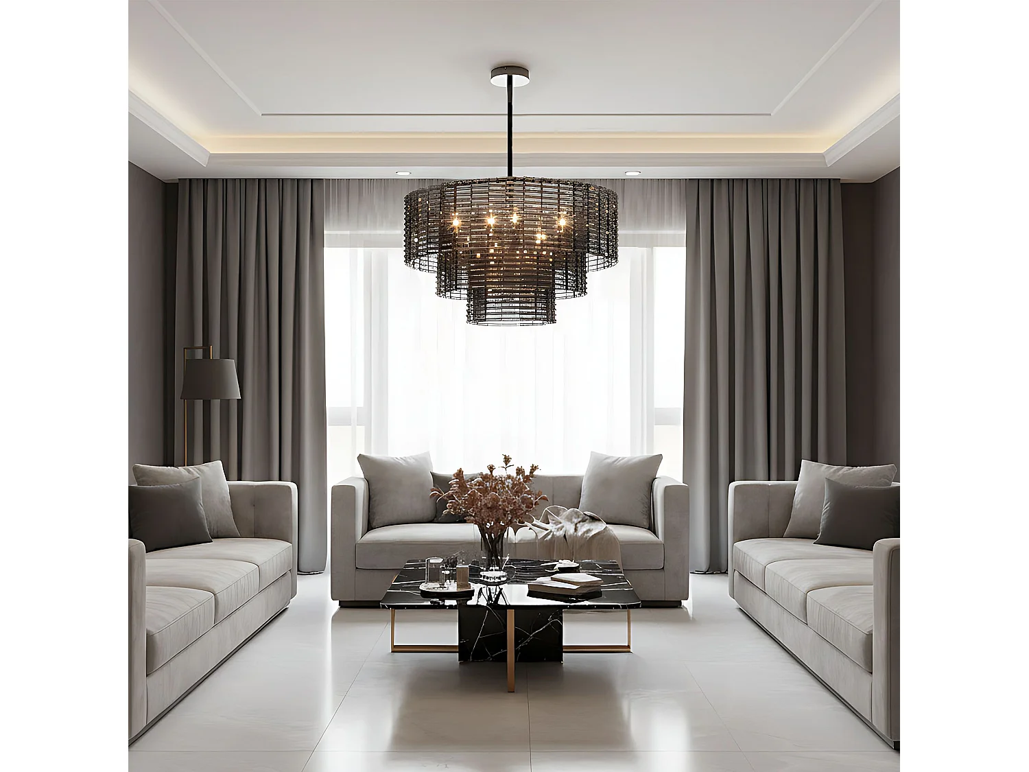 Candeeiro Suspenso Toolight App1678-8Cp Grey
