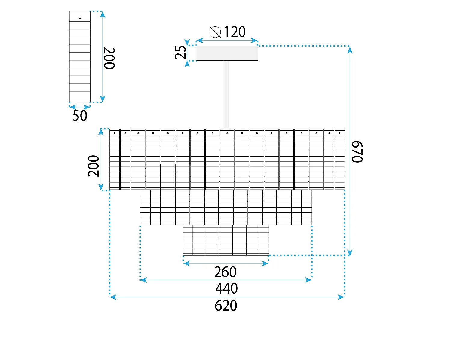 Candeeiro Suspenso Toolight App1678-8Cp Grey