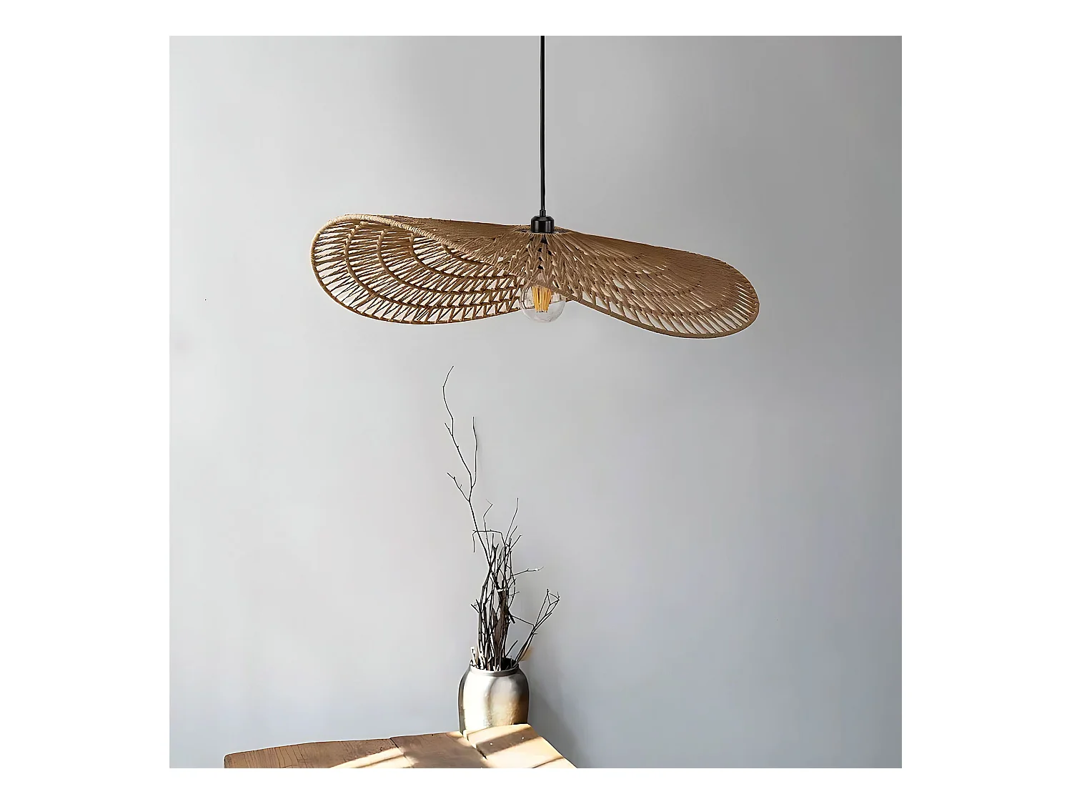 Lampe Suspendue Toolight App1739-1Cp Beige 50Cm