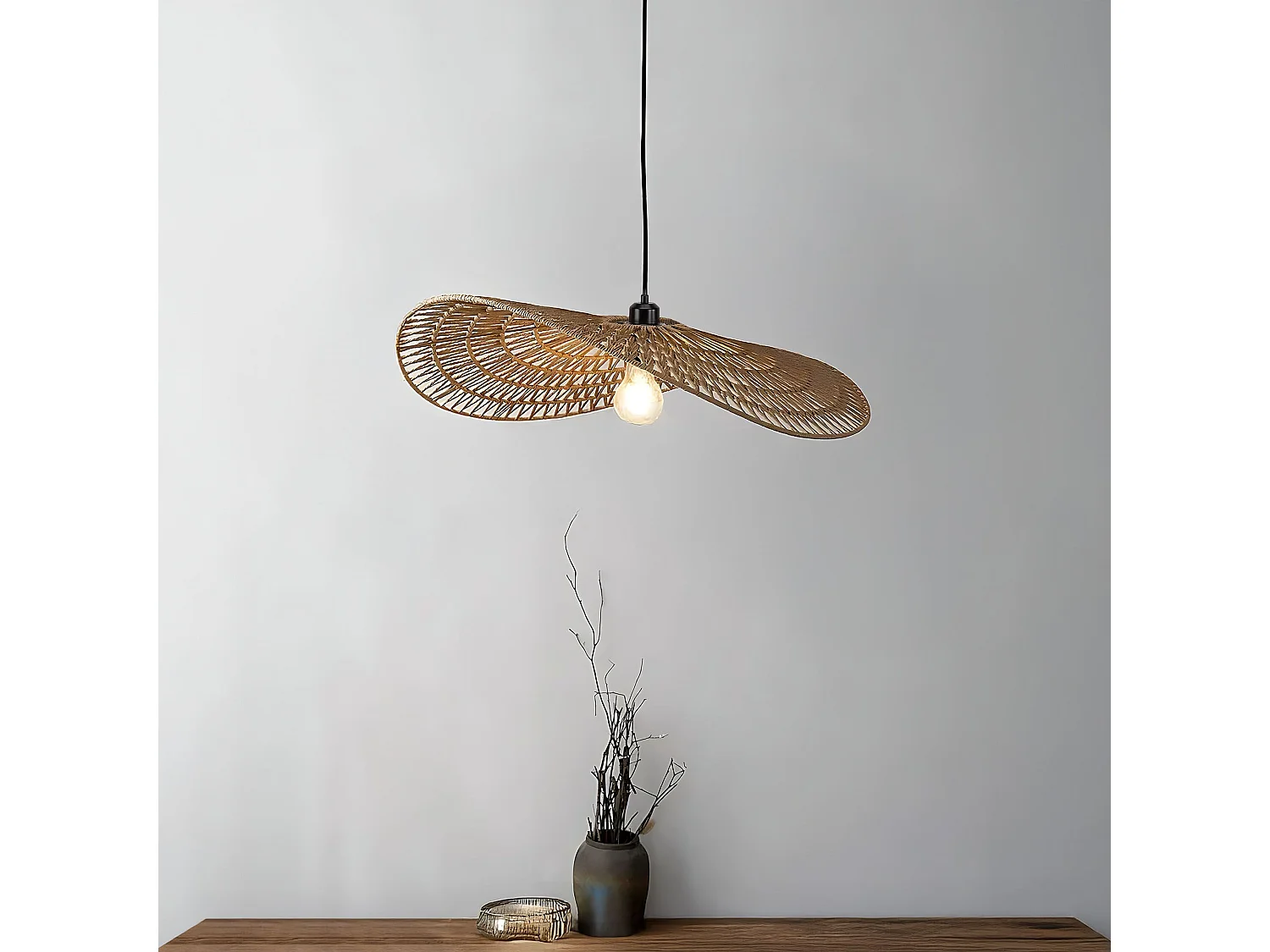 Lampe Suspendue Toolight App1739-1Cp Beige 50Cm