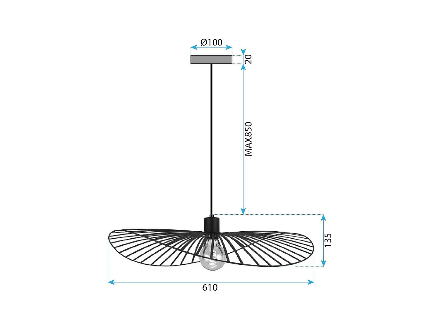 Lampe Toolight App1841-1Cp Black