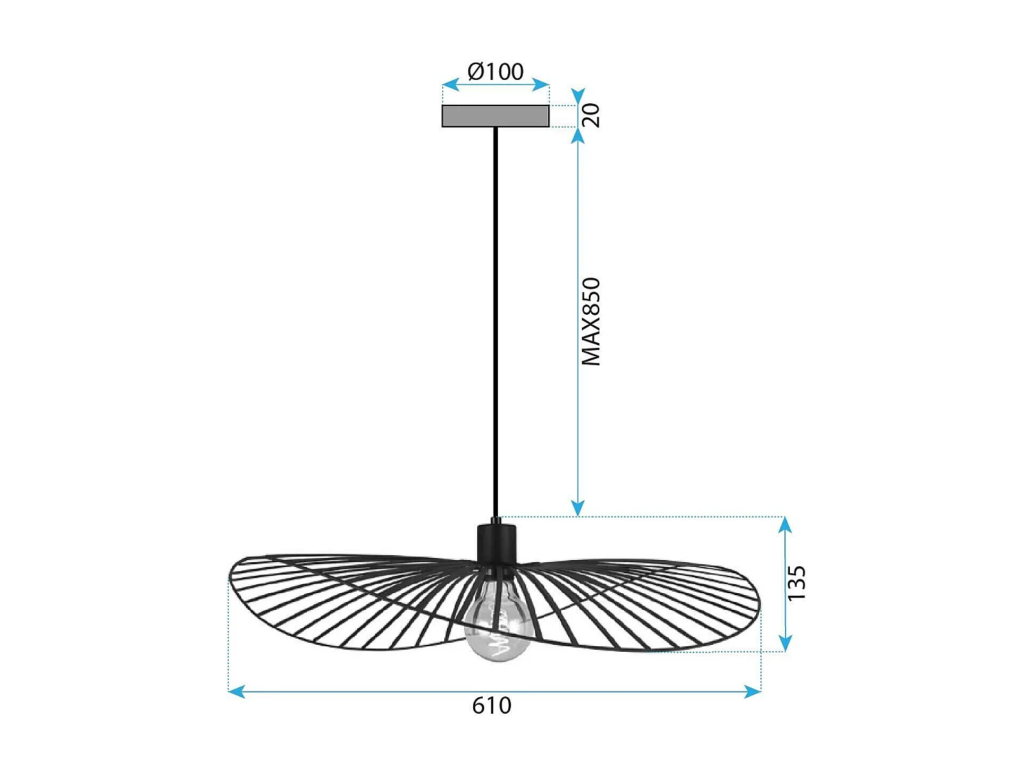 Lampe Toolight App1841-1Cp Black