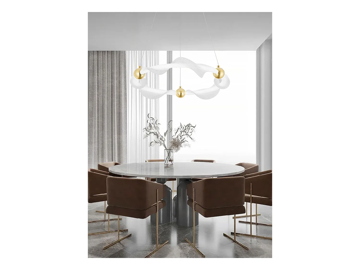 Lampe Suspendue Led Toolight G010-Cp White Gold