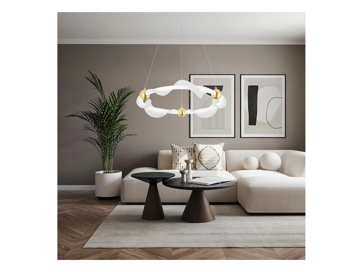 Lampe Suspendue Led Toolight G010-Cp White Gold