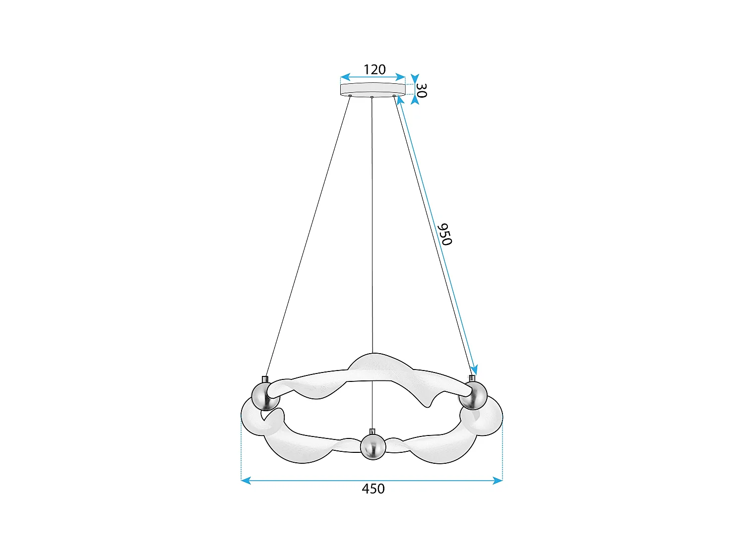 Lampe Suspendue Led Toolight G010-Cp White Gold