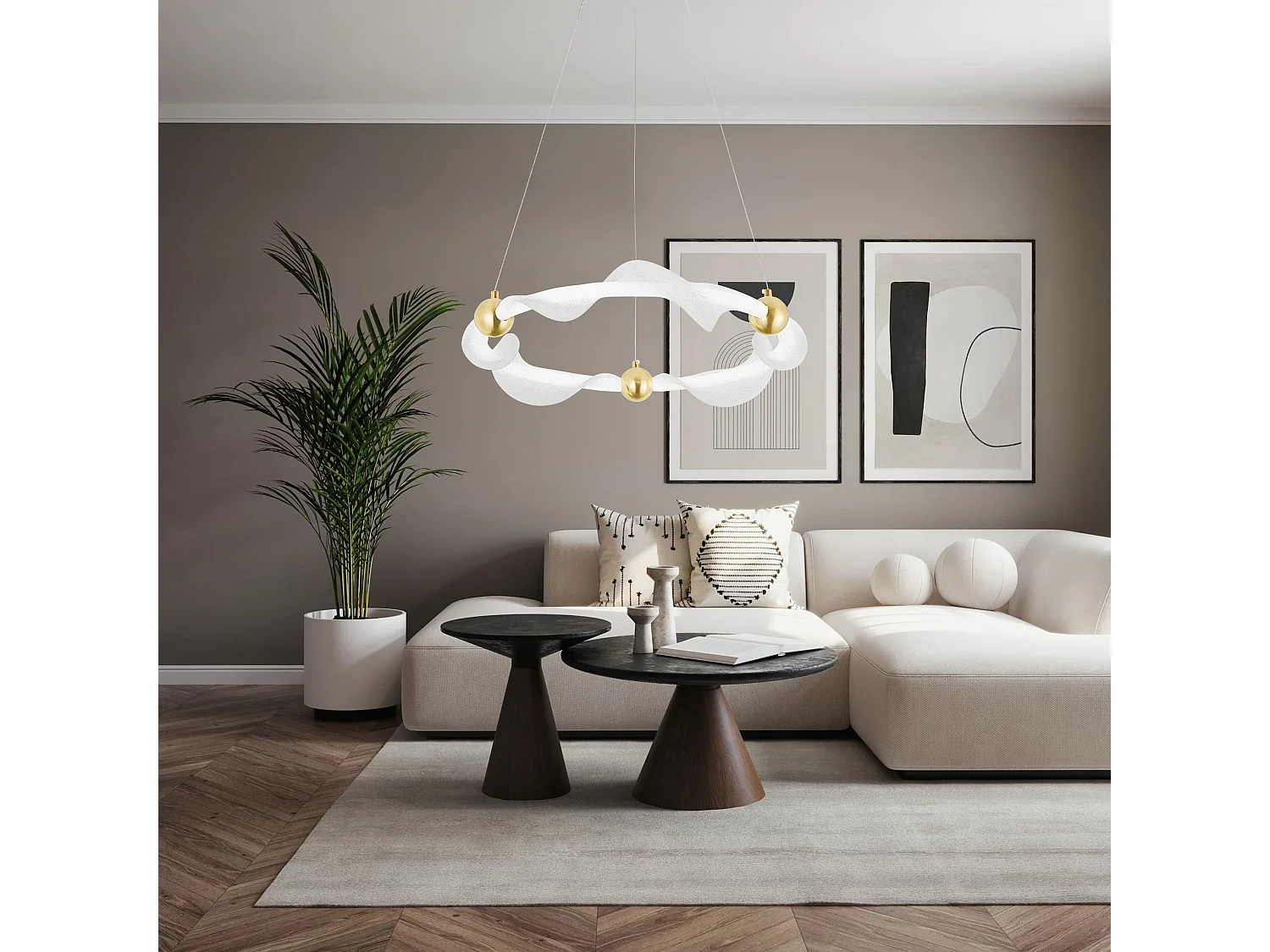 Lampe Suspendue Led Toolight G010-Cp White Gold