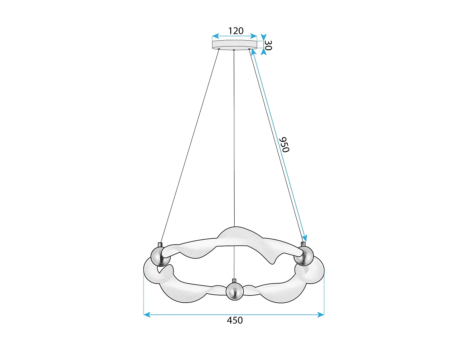 Lampe Suspendue Led Toolight G010-Cp White Gold