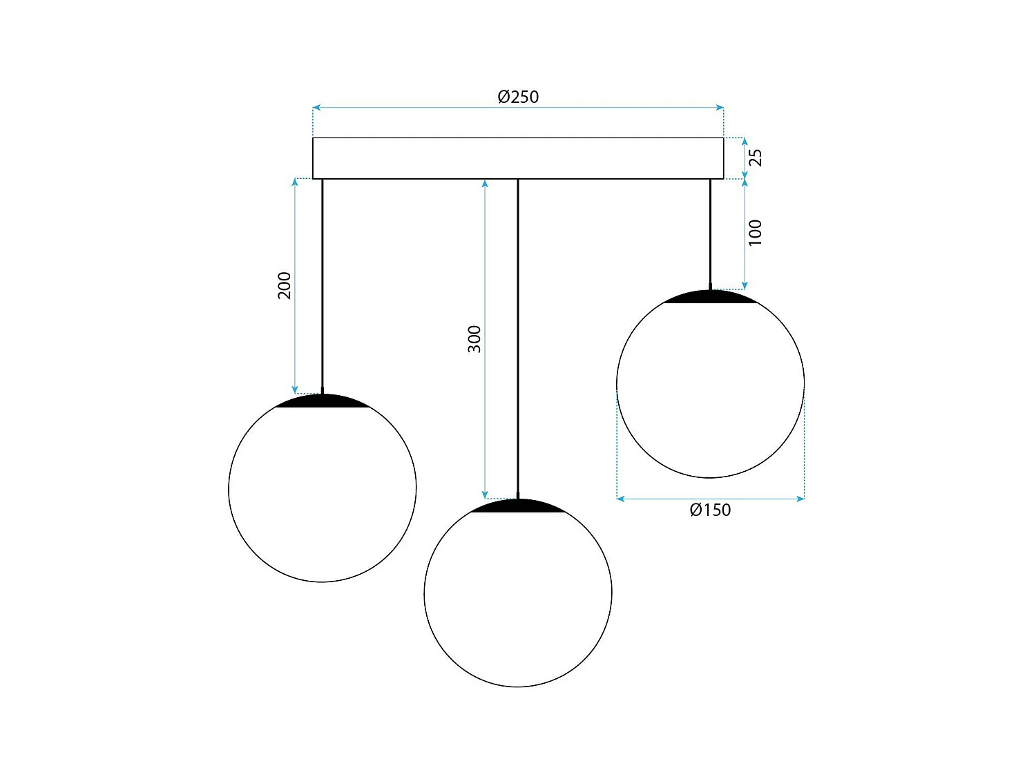 Lampe Suspendue Toolight App1817-3Cpr Gold White
