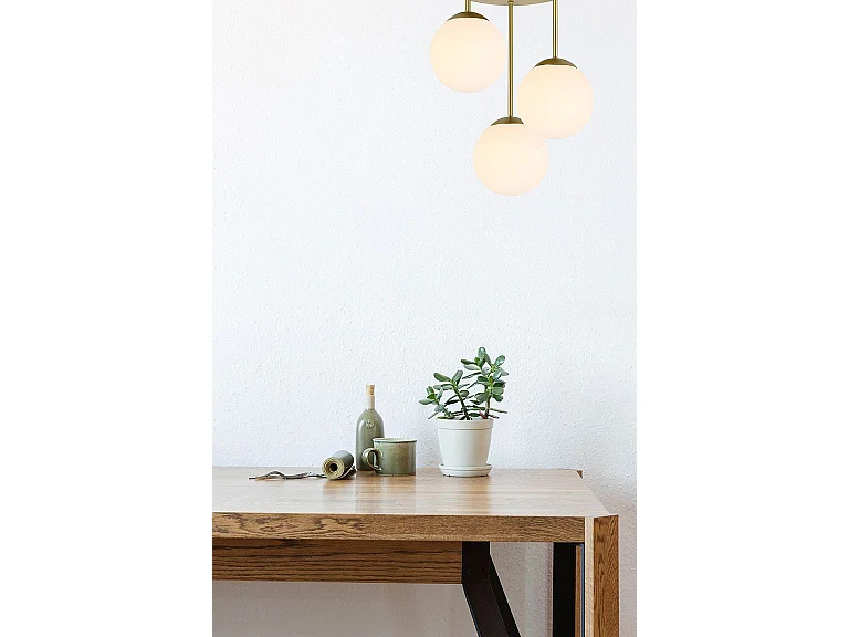 Suspension Toolight App1817-3Cpr Or Et Blanc 25X25X45Cm