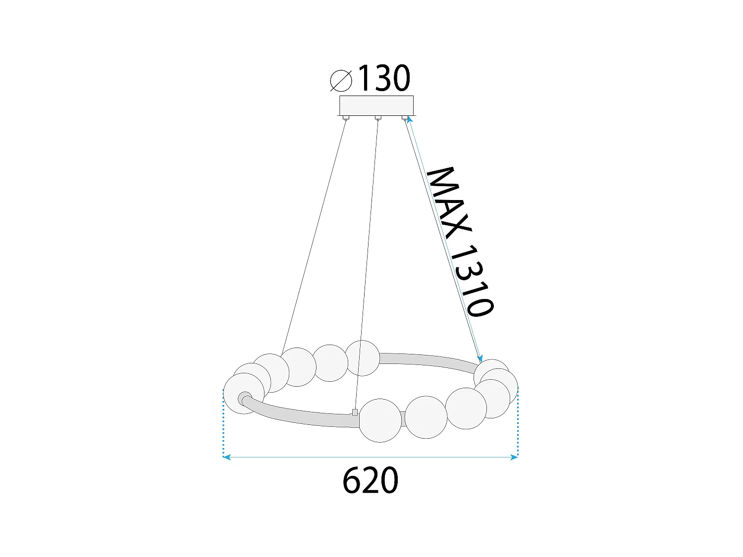 Lampe Suspendue Led Toolight App1553-Cp Gold