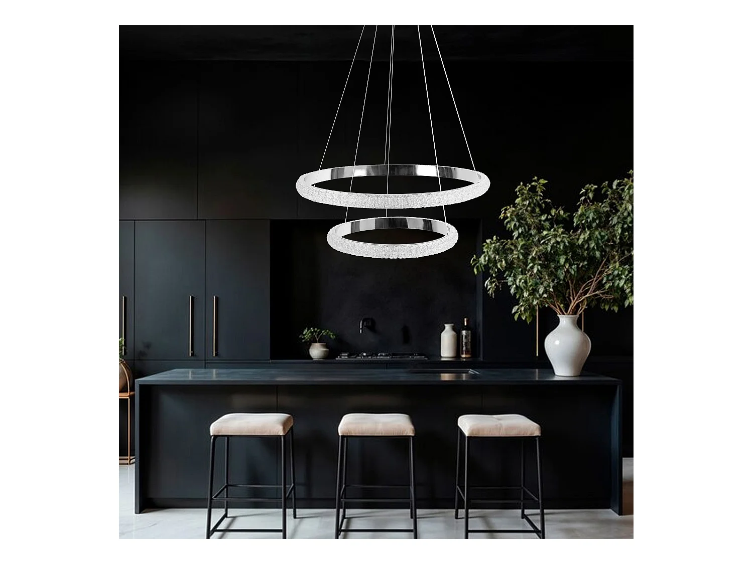 Lampe Suspendue Led Toolight G046-2Cp Chrome