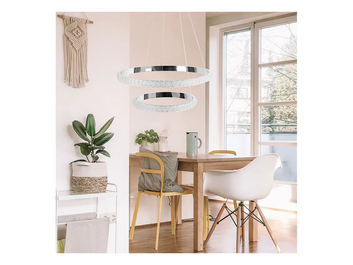 Lampe Suspendue Led Toolight G046-2Cp Chrome