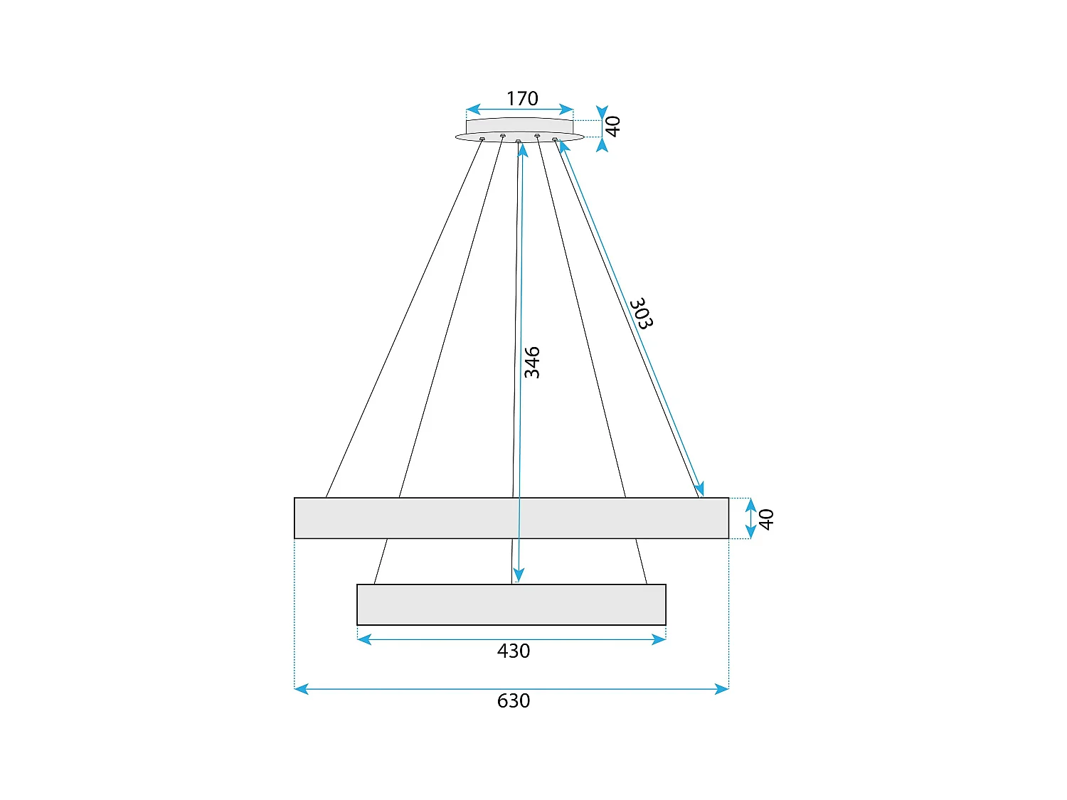 Lampe Suspendue Led Toolight G046-2Cp Chrome