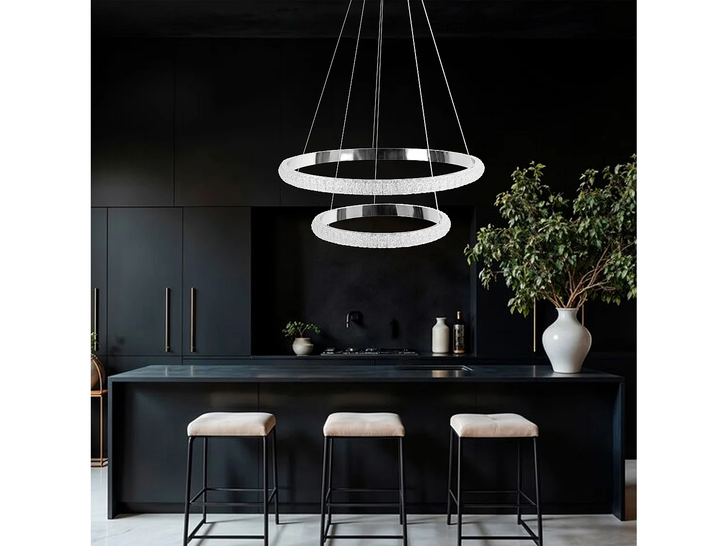 Lampe Suspendue Led Toolight G046-2Cp Chrome