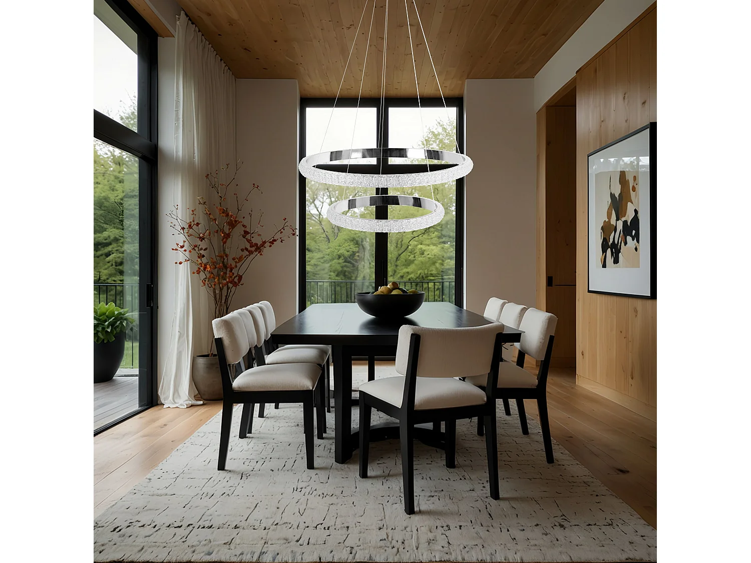 Lampe Suspendue Led Toolight G046-2Cp Chrome