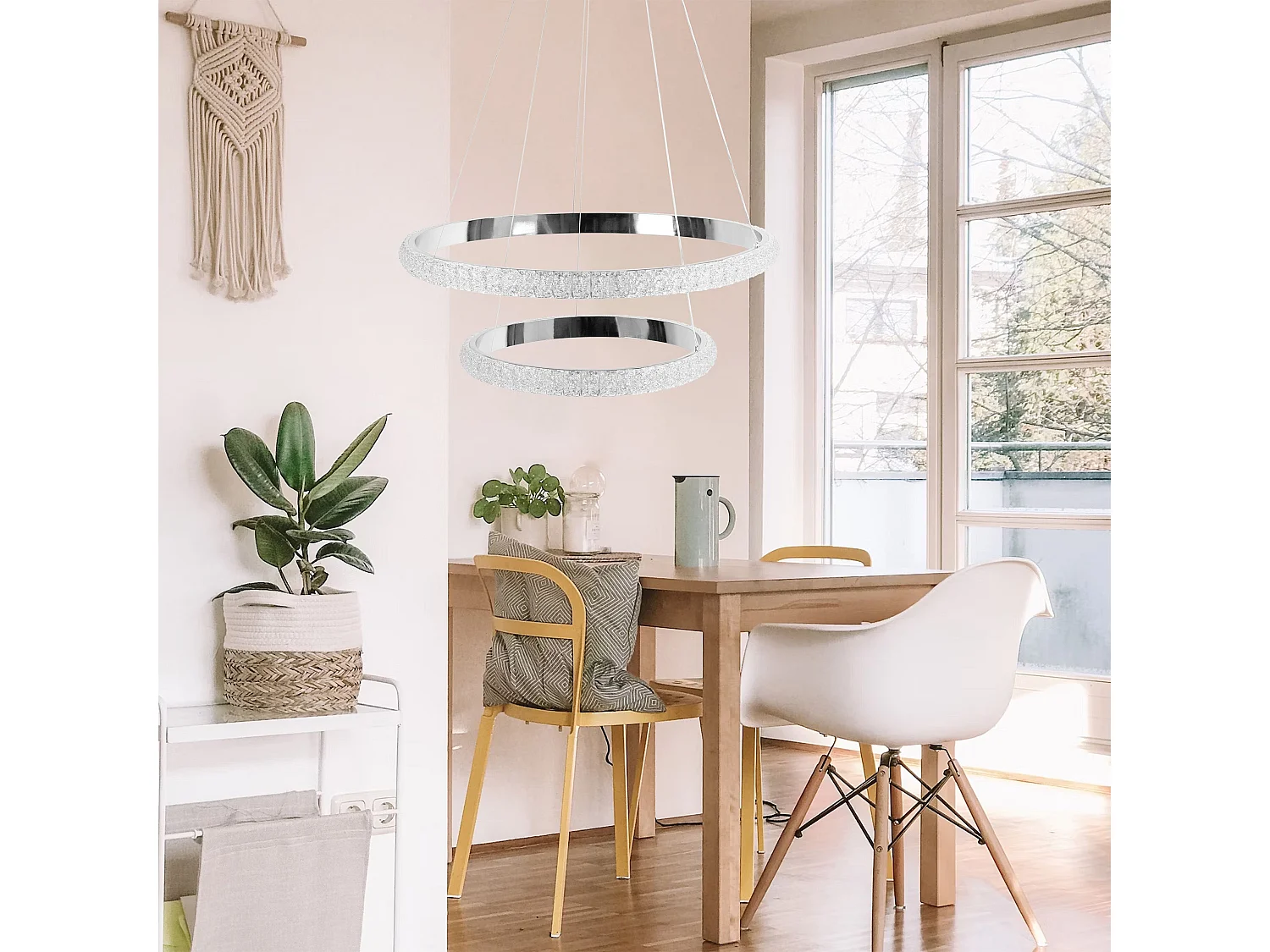 Lampe Suspendue Led Toolight G046-2Cp Chrome