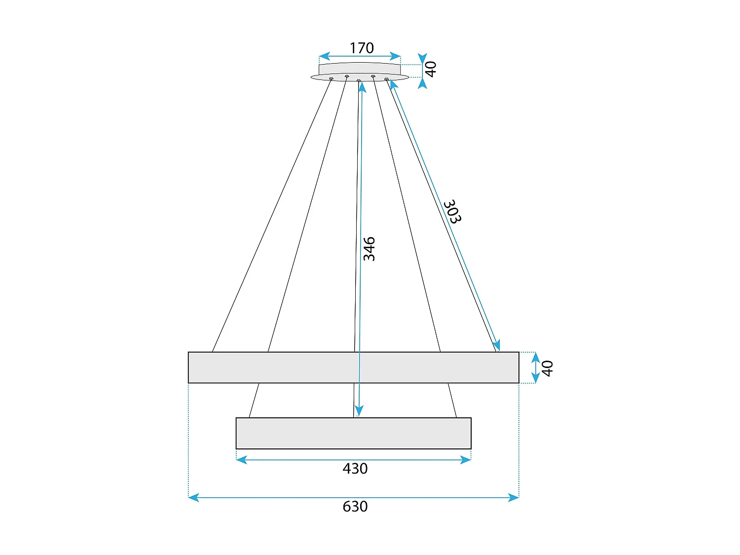 Lampe Suspendue Led Toolight G046-2Cp Chrome