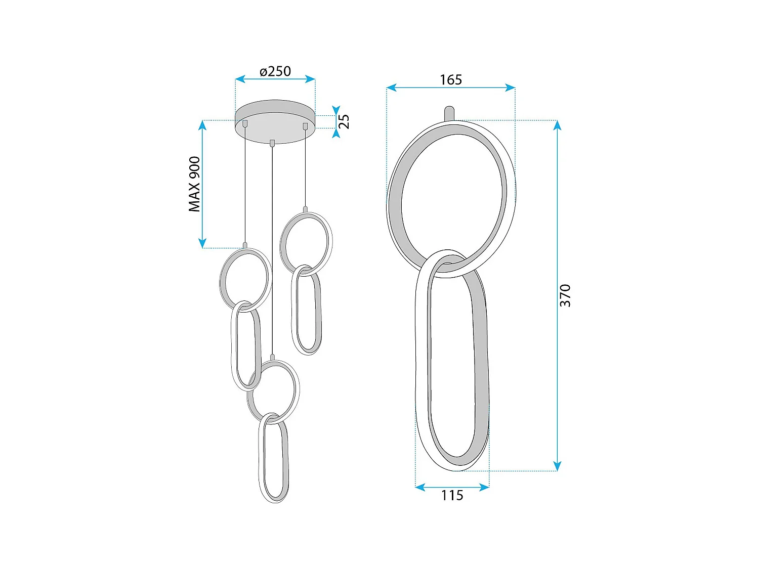 Lampe Suspendue Led Toolight G077-3Cpr Gold