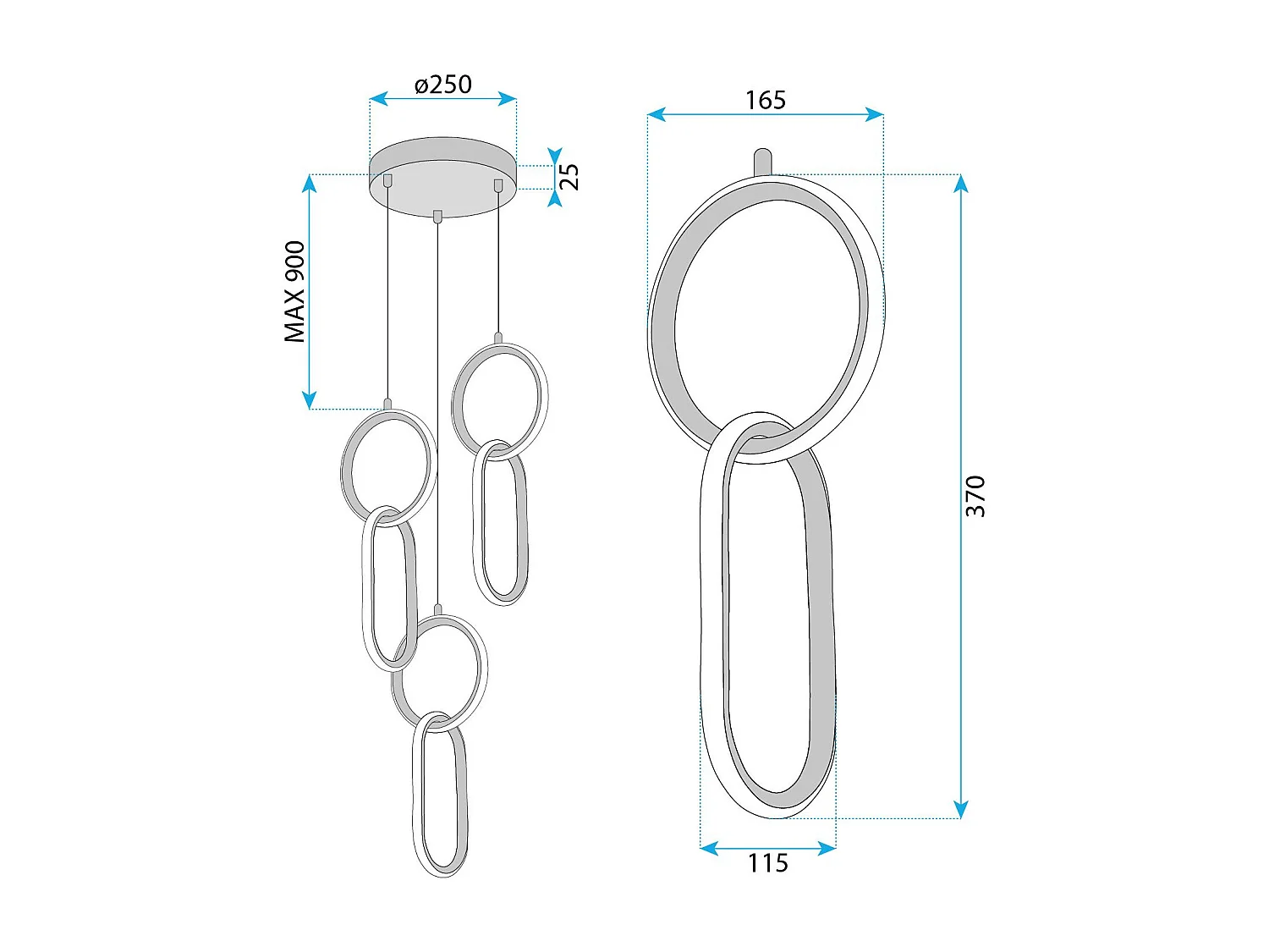 Lampe Suspendue Led Toolight G077-3Cpr Gold