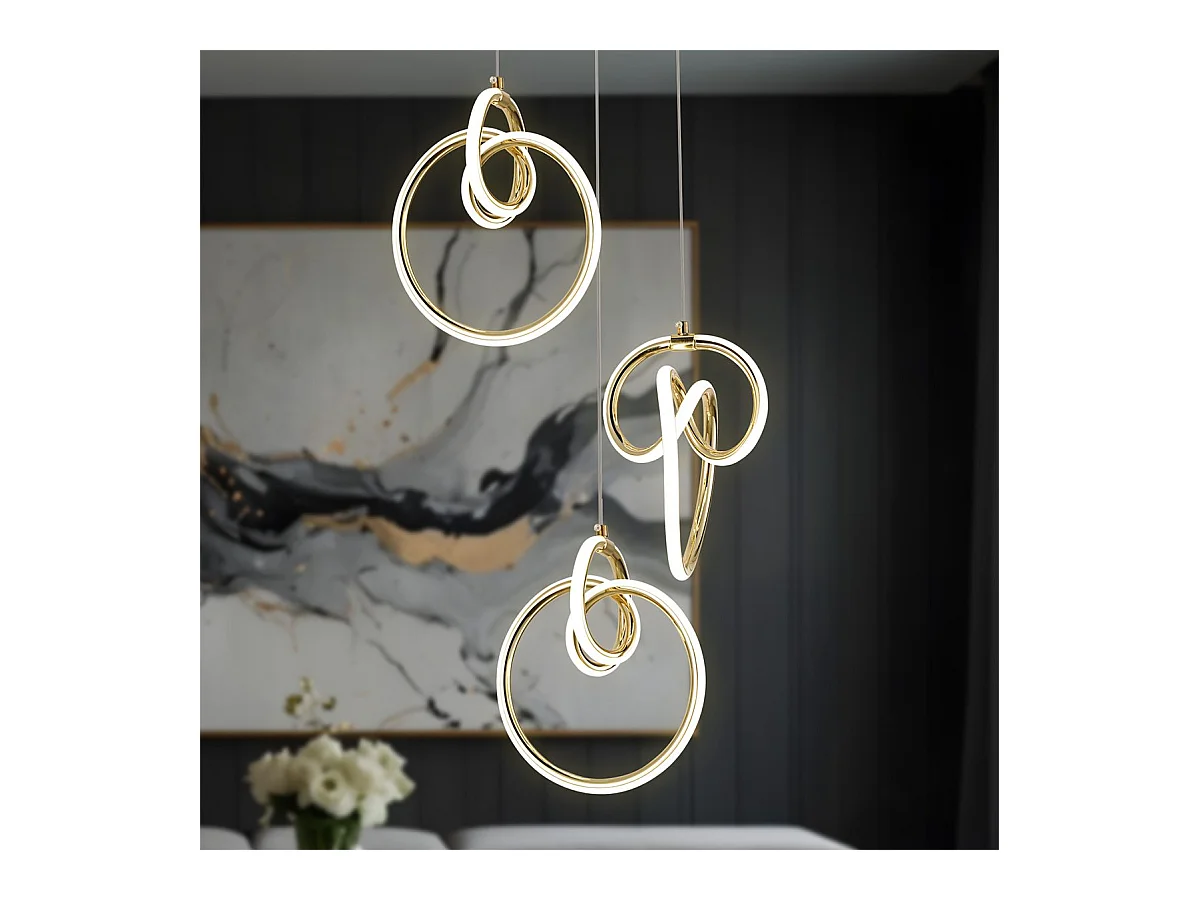 Lampe Suspendue Led Toolight G072-3Cpr Gold