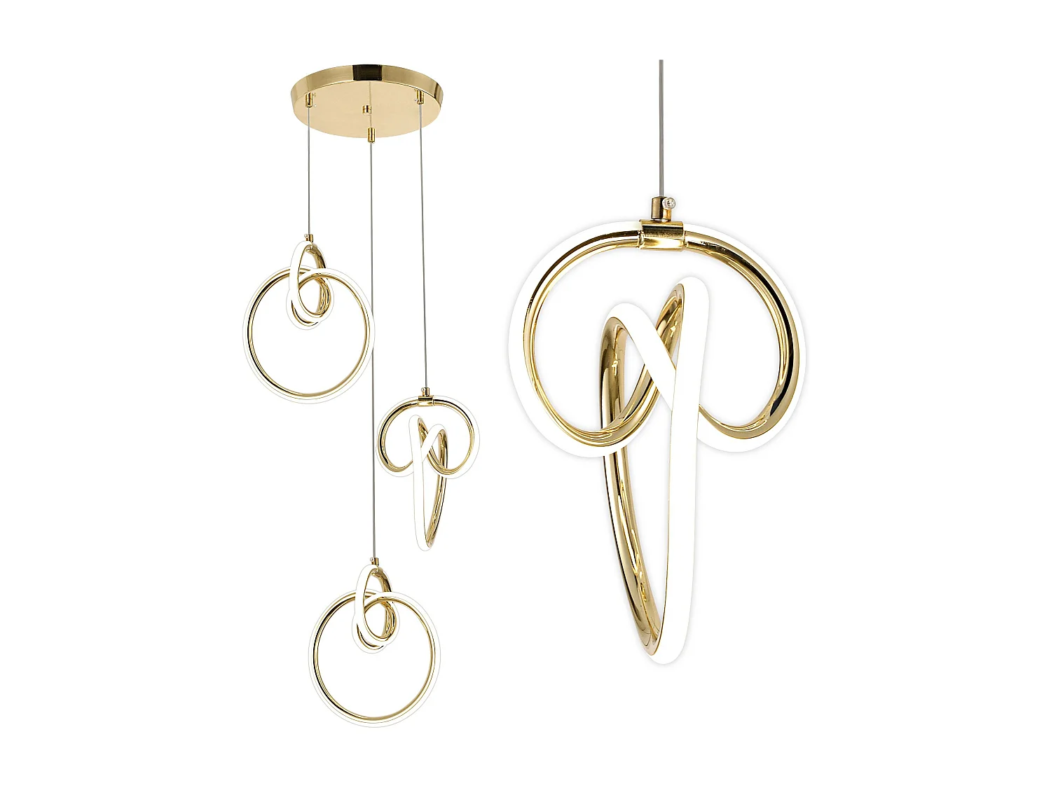 Lampe Suspendue Led Toolight G072-3Cpr Gold