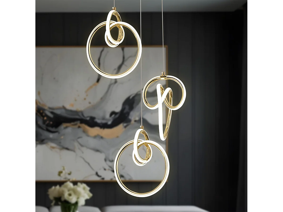 Lampe Suspendue Led Toolight G072-3Cpr Gold