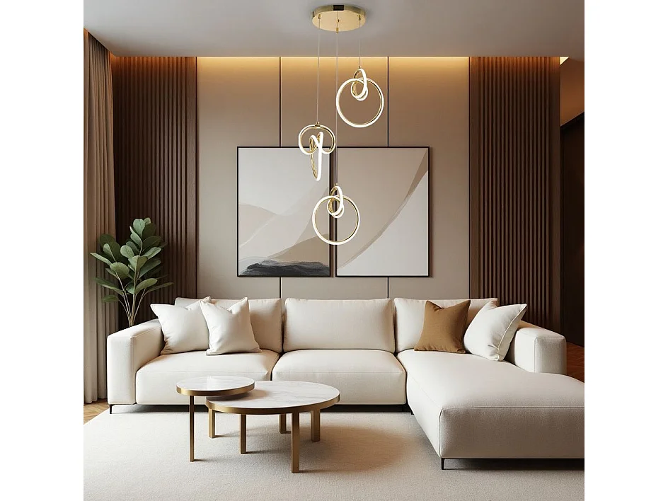 Lampe Suspendue Led Toolight G072-3Cpr Gold