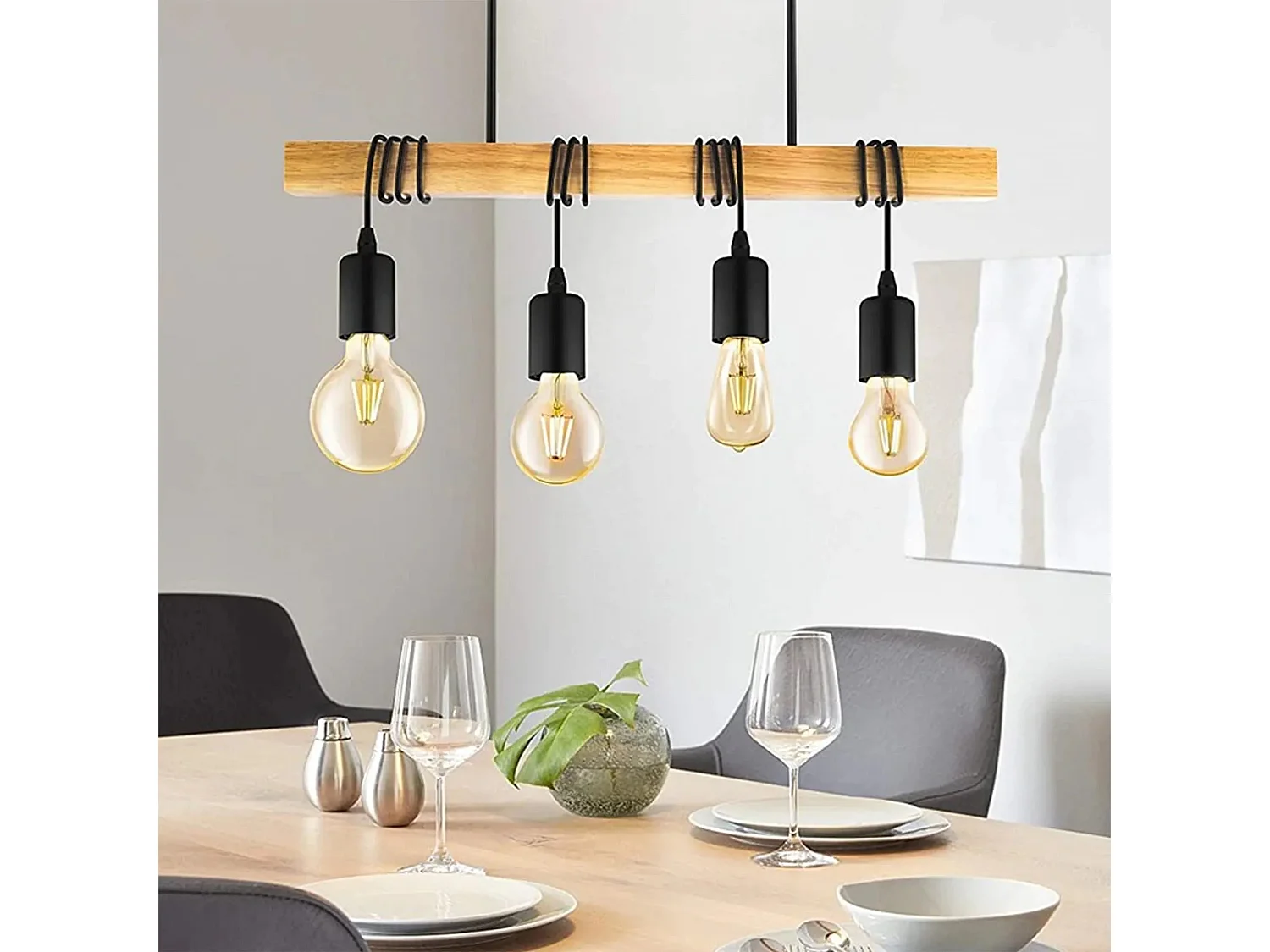Candeeiro Suspenso Toolight App974-4Cp Black