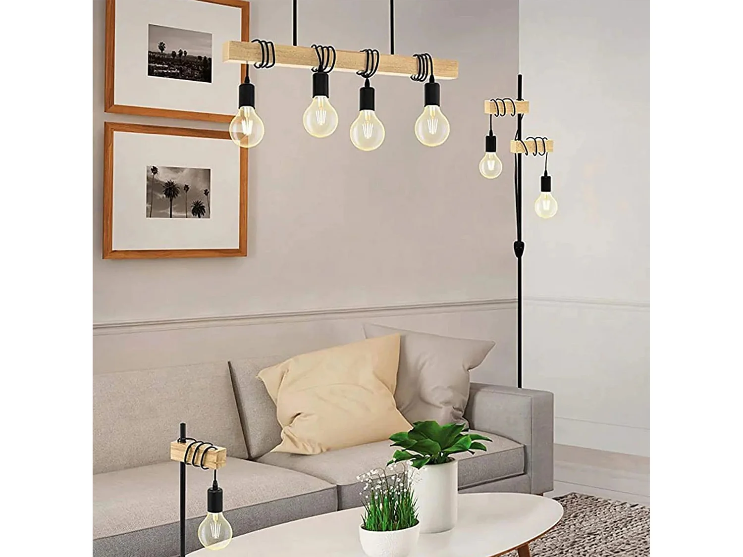 Candeeiro Suspenso Toolight App974-4Cp Black