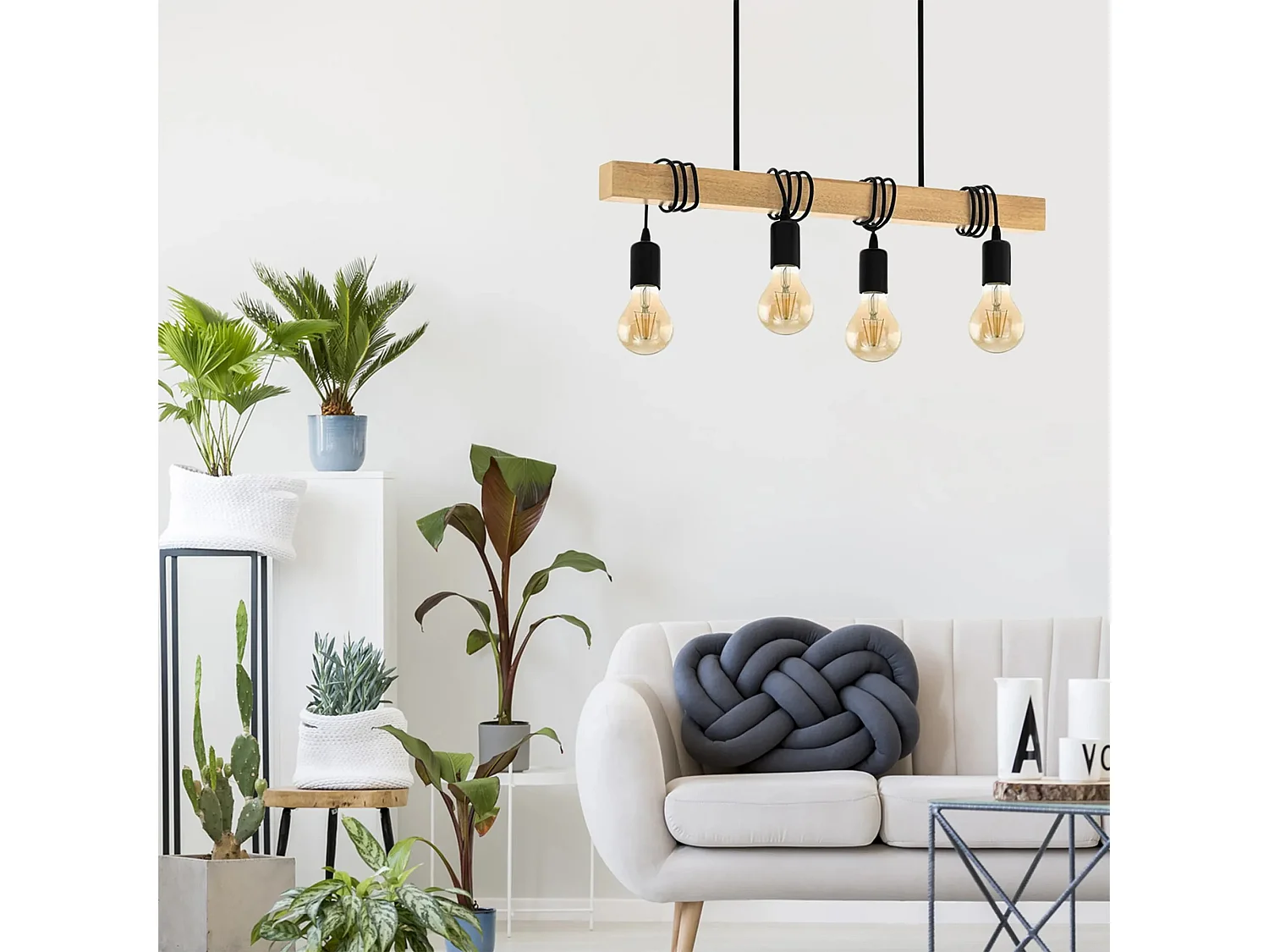 Candeeiro Suspenso Toolight App974-4Cp Black