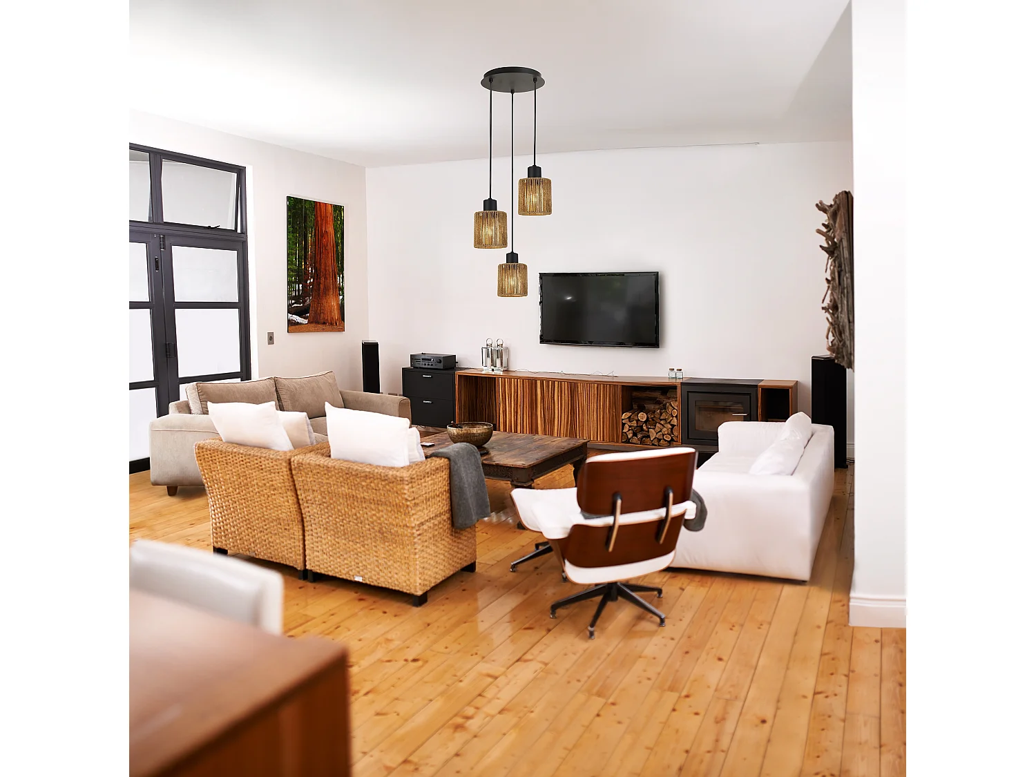 Candeeiro Suspenso Toolight App1820-3Cpr Black