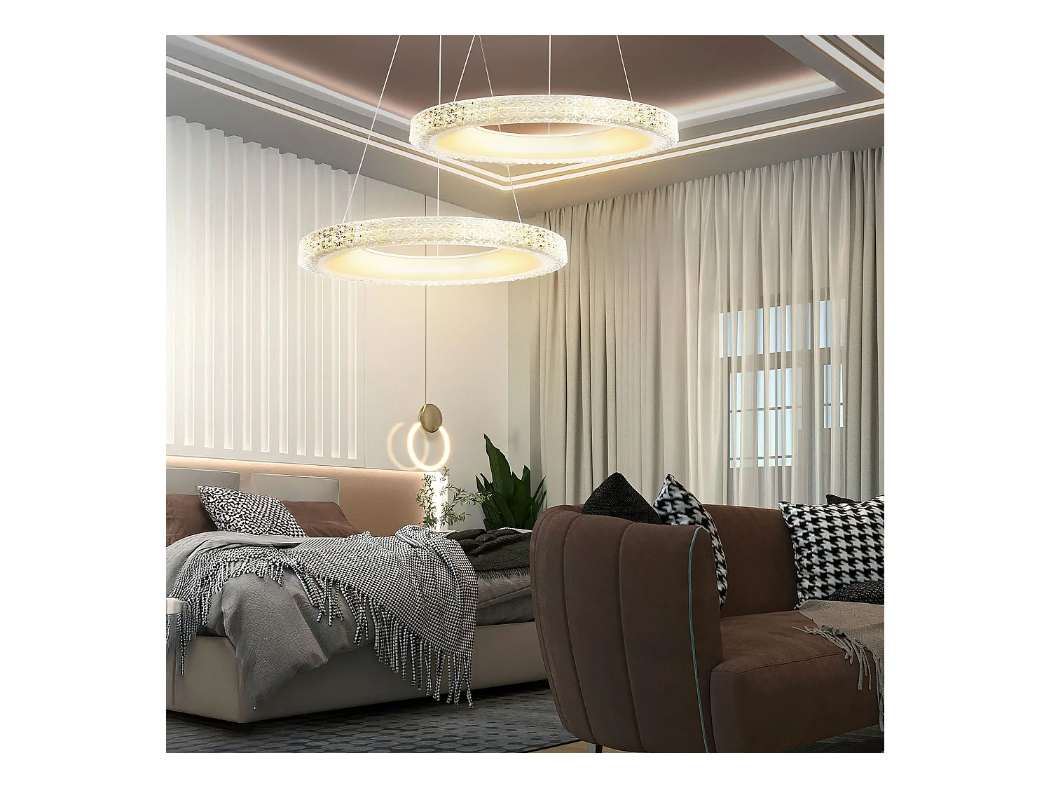 Hängelampe Led Toolight Ms002-Cp Rose Gold 60Cm