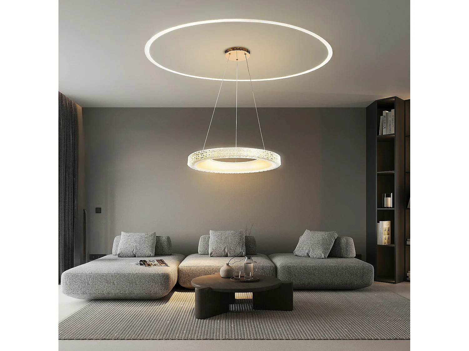 Lampe Suspendue Led Toolight Ms002-Cp Rose Gold 60Cm