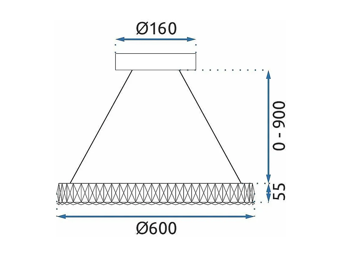 Lampe Suspendue Led Toolight Ms002-Cp Rose Gold 60Cm