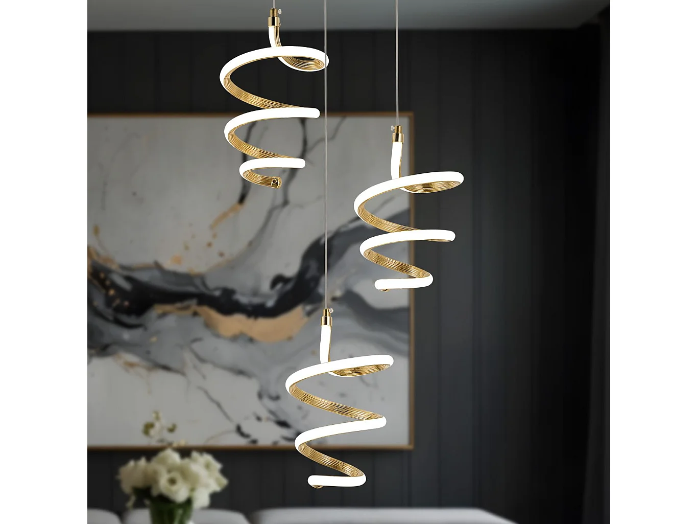 Lampe Suspendue Led Toolight G075-3Cpr Gold